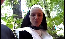 Risible german nun can't live without horseshit