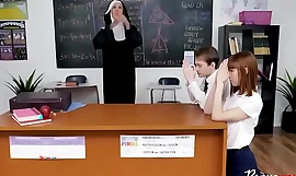 Christian NUN not as a result holy with students- Lilly Spur and xxx Alexa Nova