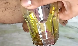 Desi Transeual Urinating in Glass Indian Lady-boy