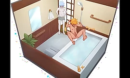Mitsuki y Boruto involucrando el baño