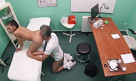 Browneyed beauty gets fingered and fucked by horny doctor