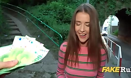 Real Pretty Girl Drilled Through An obstacle Gifts Of Euros Open-air POV